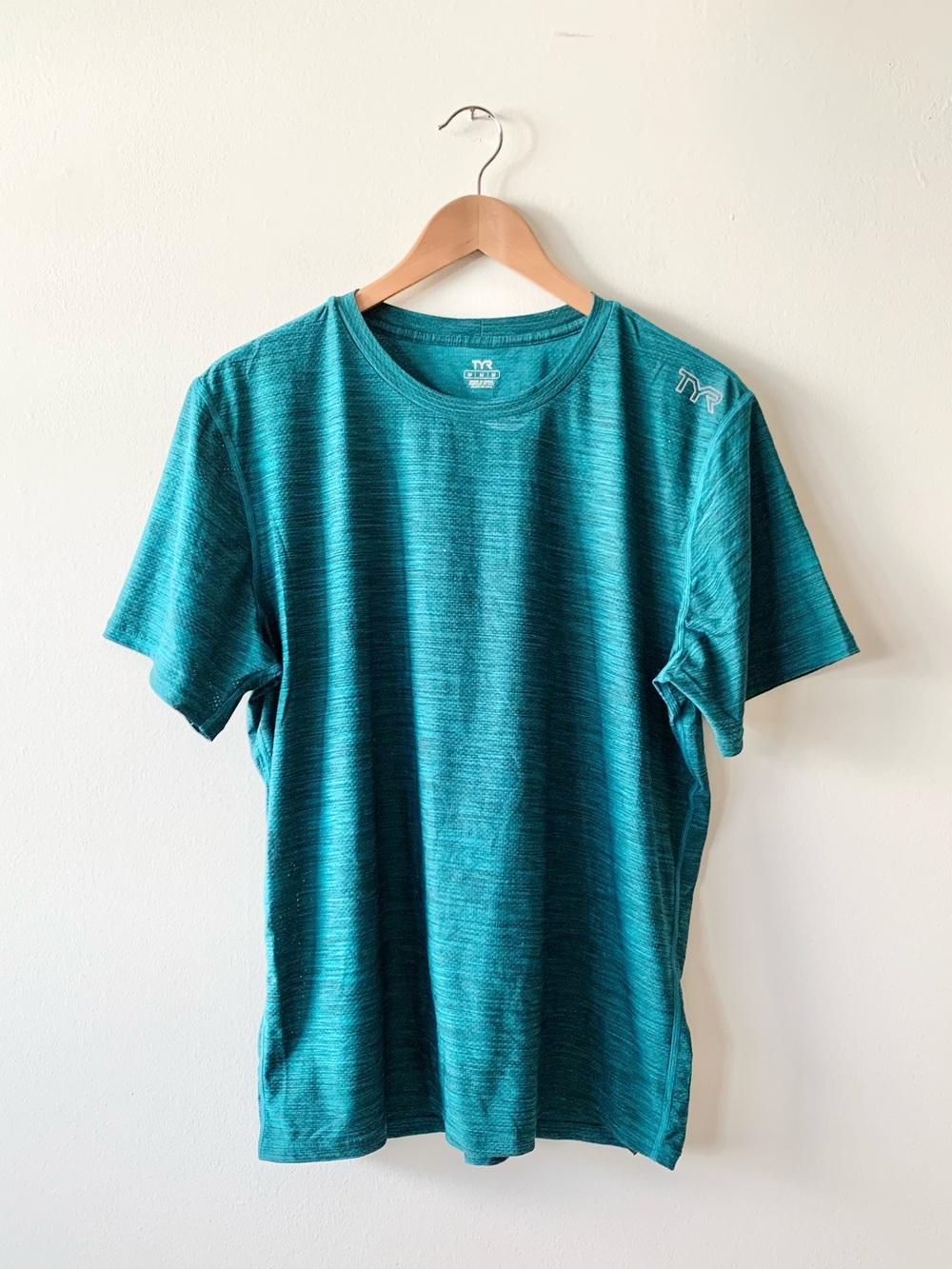 NEW TYR Teal Heather Men's Short Sleeve Performance Tee